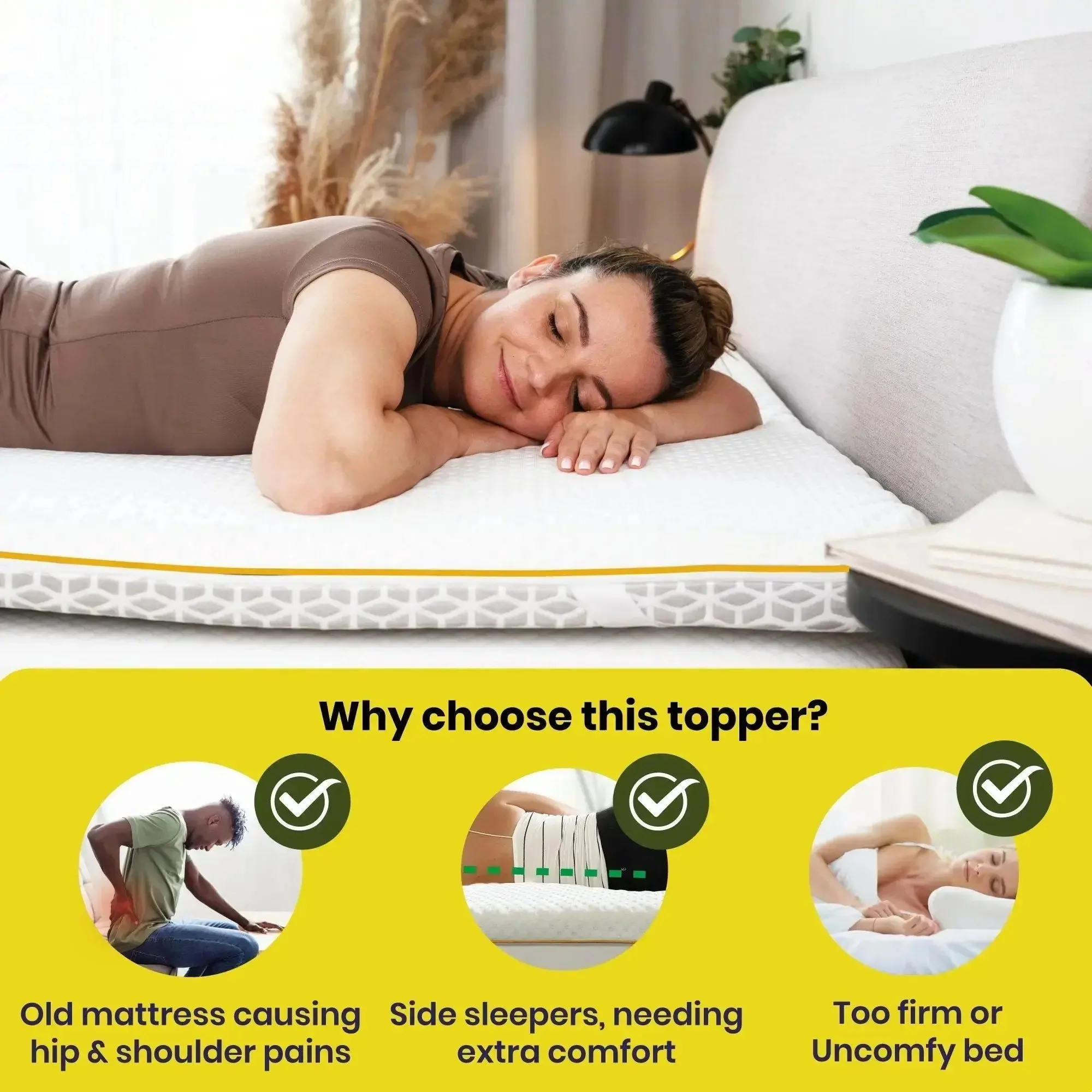 Brightr® Aurora 2 in 1 Best Memory Foam Mattress Topper Soft/Medium Firm - Image 6